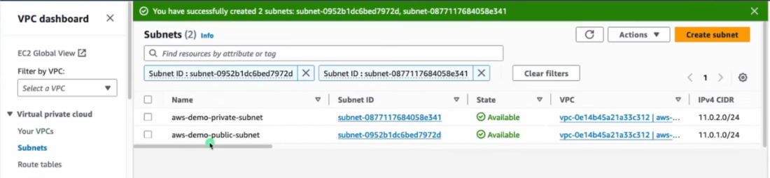 VPC and Subnet Creation
