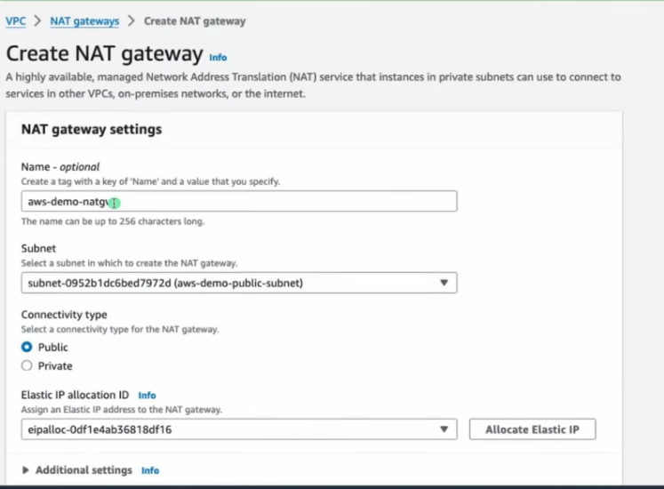 NAT Gateway Creation